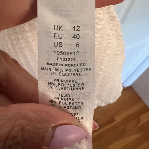 ASOS DESIGN oversized seam front detail mini dress in ivory size 8 - Picture 7 of 9